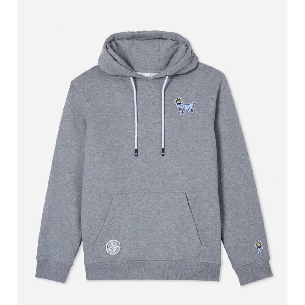Goat USA Hoodie Mens Large Gray Sweatshirt Fleece OG Pullover Pocket Logo NEW!